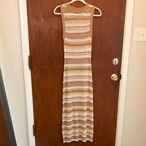Le Lis Beige and Cream Maxi Dress